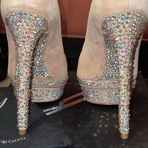 NEW Wedding Pumps B BRIAN ATWOOD✨ Crystal Soles Nude Suede Pumps BFFRANCOISE
